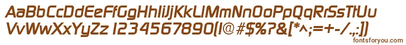 DigitalBoldItalic-fontti – ruskeat fontit valkoisella taustalla