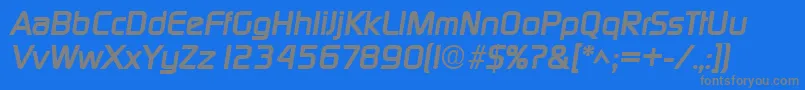 フォントDigitalBoldItalic – 青い背景に灰色の文字