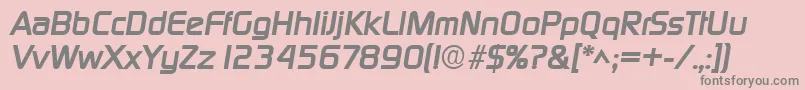 DigitalBoldItalic-Schriftart – Graue Schriften auf rosa Hintergrund