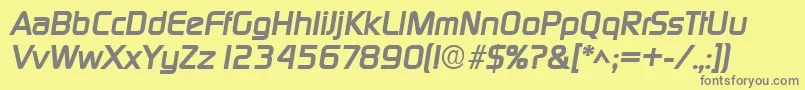 DigitalBoldItalic-Schriftart – Graue Schriften auf gelbem Hintergrund