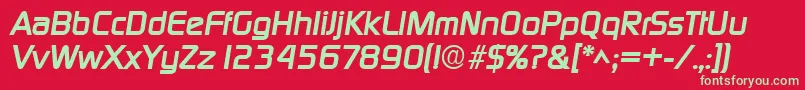 DigitalBoldItalic Font – Green Fonts on Red Background