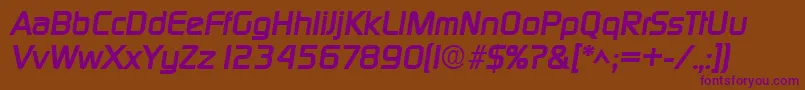 DigitalBoldItalic Font – Purple Fonts on Brown Background