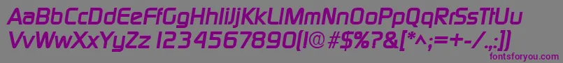 Czcionka DigitalBoldItalic – fioletowe czcionki na szarym tle