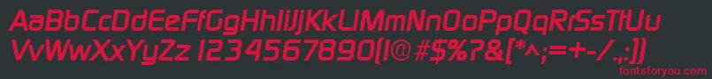 DigitalBoldItalic Font – Red Fonts on Black Background