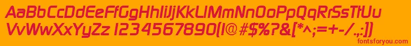 DigitalBoldItalic Font – Red Fonts on Orange Background