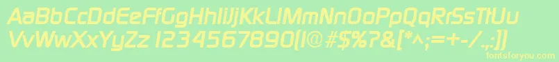 DigitalBoldItalic Font – Yellow Fonts on Green Background