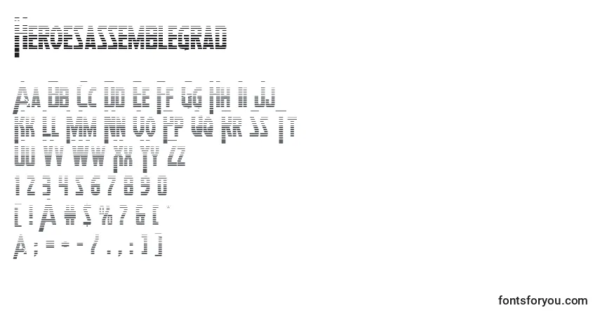 Шрифт Heroesassemblegrad – алфавит, цифры, специальные символы