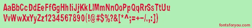BigBubu Font – Red Fonts on Green Background