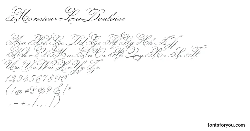 MonsieurLaDoulaise-fontti – aakkoset, numerot, erikoismerkit