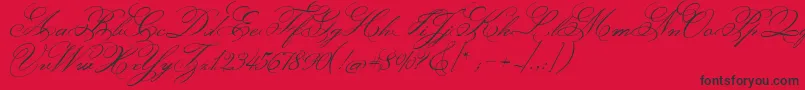 MonsieurLaDoulaise Font – Black Fonts on Red Background