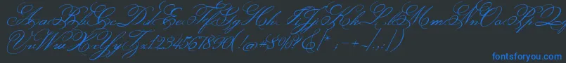 MonsieurLaDoulaise Font – Blue Fonts on Black Background