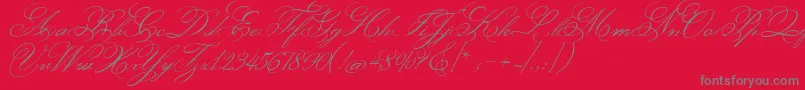 MonsieurLaDoulaise Font – Gray Fonts on Red Background