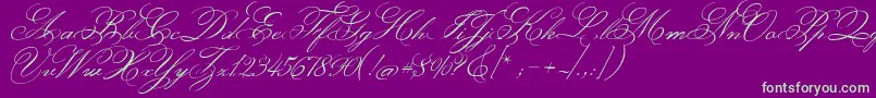 MonsieurLaDoulaise Font – Green Fonts on Purple Background