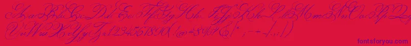 MonsieurLaDoulaise Font – Purple Fonts on Red Background