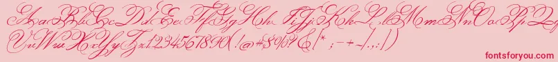 MonsieurLaDoulaise Font – Red Fonts on Pink Background