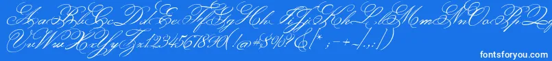 MonsieurLaDoulaise Font – White Fonts on Blue Background