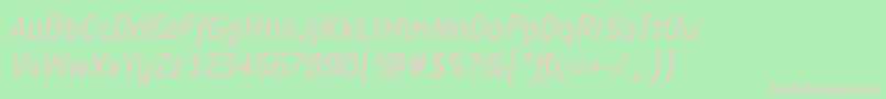 Fonte ConduitItcLightItalic – fontes rosa em um fundo verde