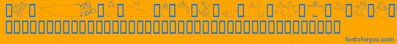 GeWhimsicalAnimalsIii Font – Blue Fonts on Orange Background