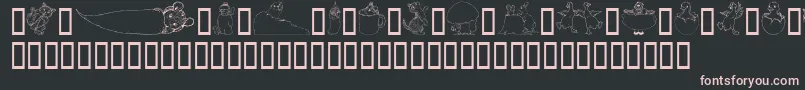 GeWhimsicalAnimalsIii Font – Pink Fonts on Black Background