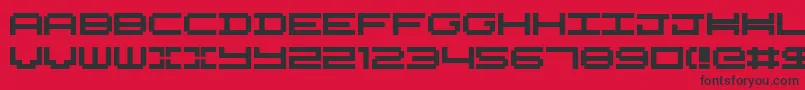 フォントNykelordsans – 赤い背景に黒い文字
