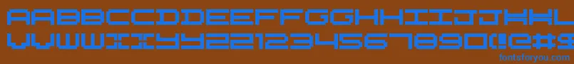 フォントNykelordsans – 茶色の背景に青い文字