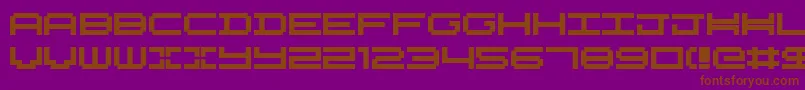 Fonte Nykelordsans – fontes marrons em um fundo roxo