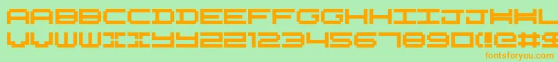 Nykelordsans Font – Orange Fonts on Green Background