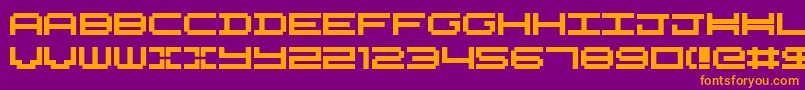 Police Nykelordsans – polices orange sur fond violet