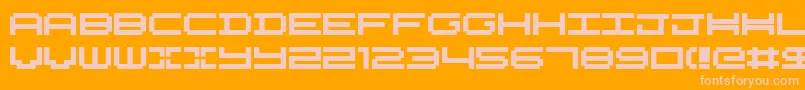 Fonte Nykelordsans – fontes rosa em um fundo laranja