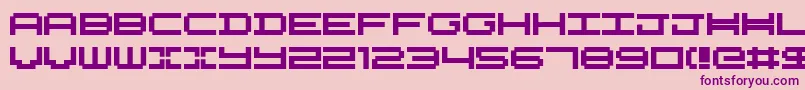 フォントNykelordsans – ピンクの背景に紫のフォント
