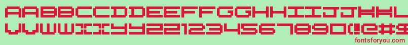Fonte Nykelordsans – fontes vermelhas em um fundo verde