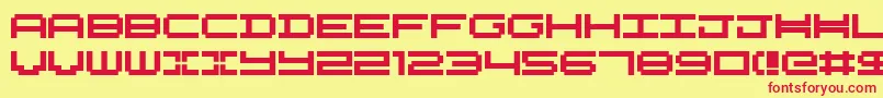 Nykelordsans-fontti – punaiset fontit keltaisella taustalla
