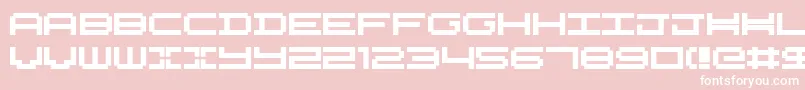 Nykelordsans-Schriftart – Weiße Schriften auf rosa Hintergrund