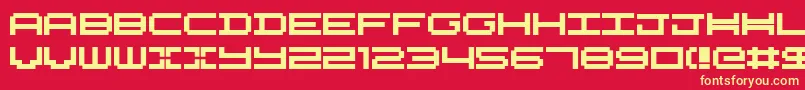 フォントNykelordsans – 黄色の文字、赤い背景