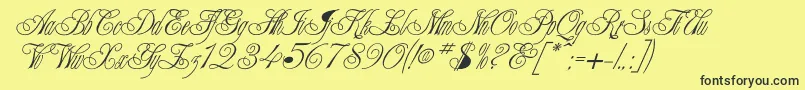 Champagne-Schriftart – Schwarze Schriften auf gelbem Hintergrund