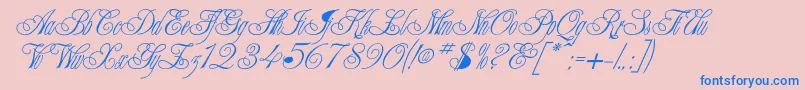 Champagne Font – Blue Fonts on Pink Background