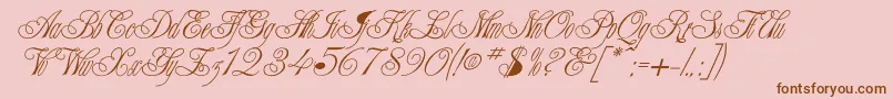 Champagne Font – Brown Fonts on Pink Background