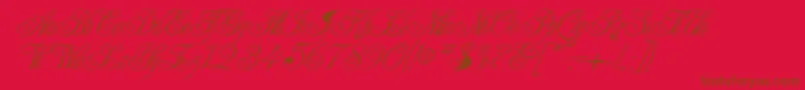 Champagne-Schriftart – Braune Schriften auf rotem Hintergrund