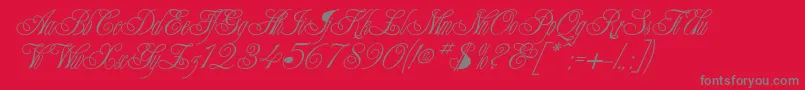 Champagne Font – Gray Fonts on Red Background