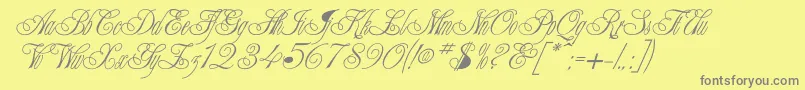 Champagne-Schriftart – Graue Schriften auf gelbem Hintergrund