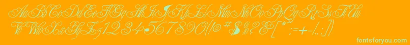 Champagne Font – Green Fonts on Orange Background
