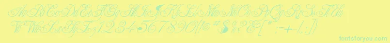 Champagne Font – Green Fonts on Yellow Background