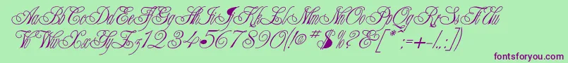 Champagne Font – Purple Fonts on Green Background