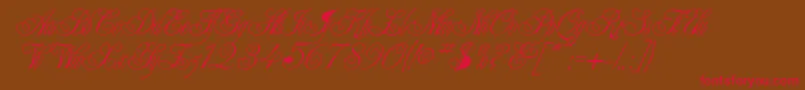 Champagne Font – Red Fonts on Brown Background