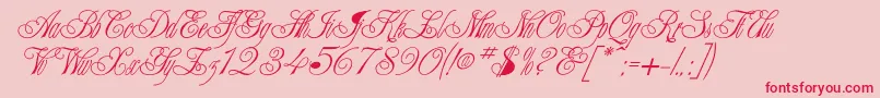 Champagne Font – Red Fonts on Pink Background
