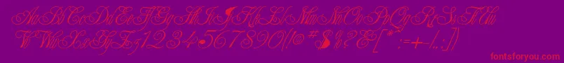 Champagne Font – Red Fonts on Purple Background