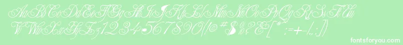 Champagne Font – White Fonts on Green Background