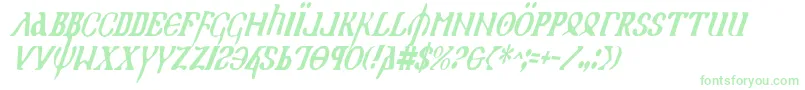 HolyEmpireCondensedItalic Font – Green Fonts on White Background