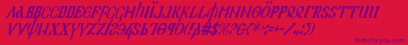 HolyEmpireCondensedItalic Font – Purple Fonts on Red Background