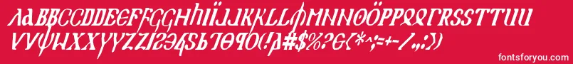 HolyEmpireCondensedItalic Font – White Fonts on Red Background